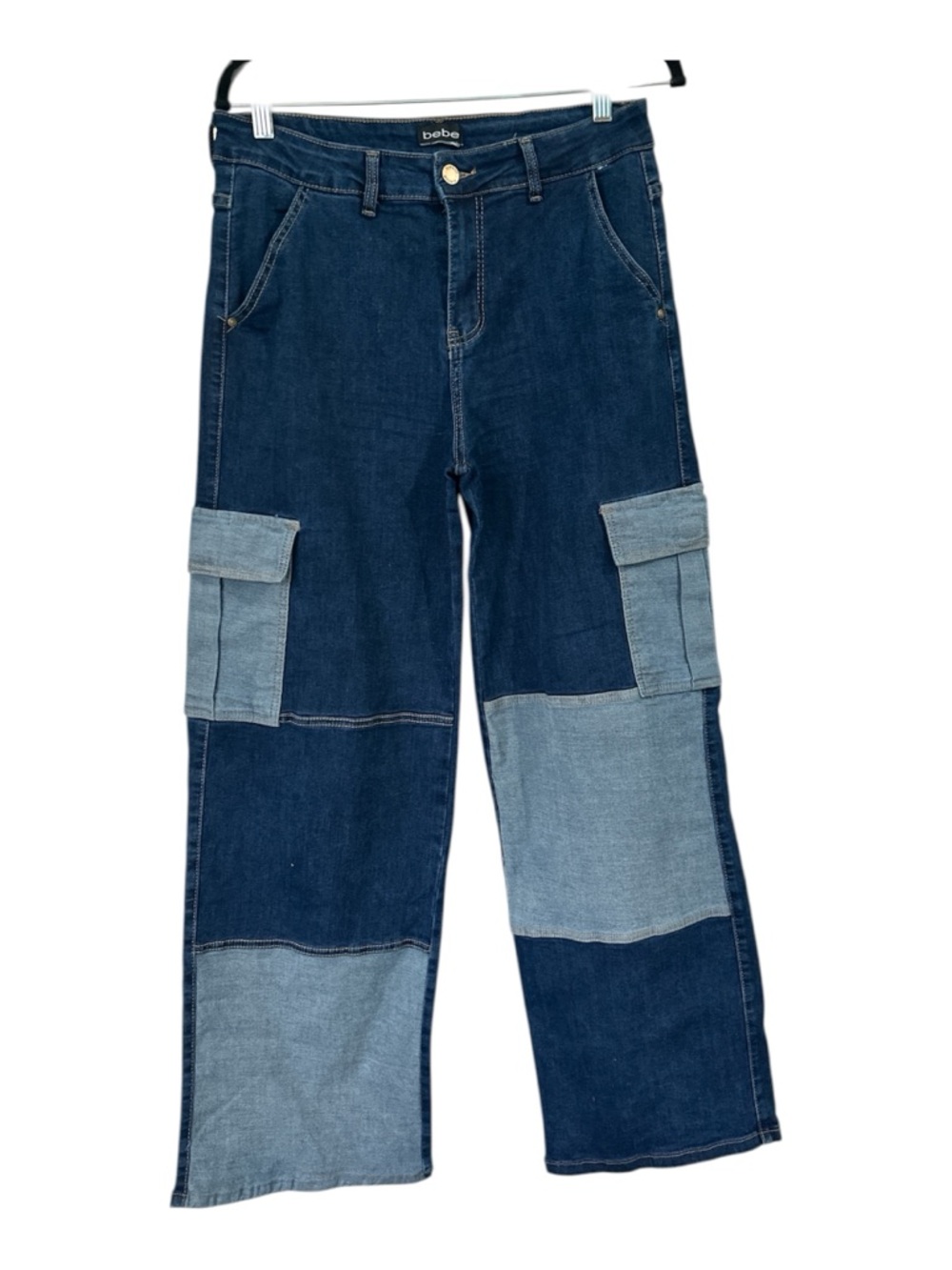 Bebe Two-Tone Patchwork Women’s Jeans - Dark Blue